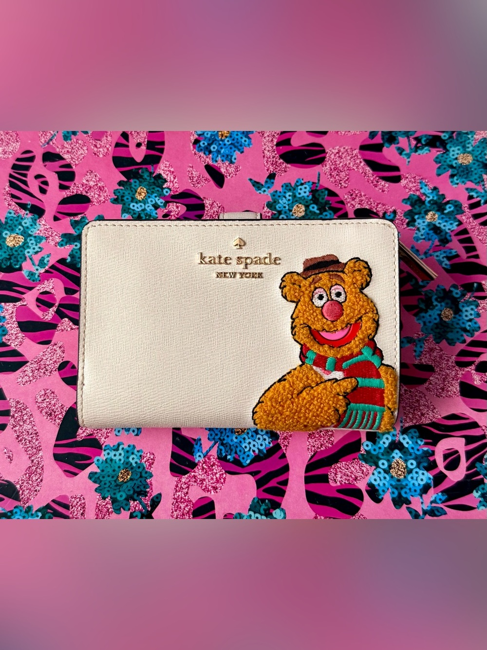 Kate Spade x Disney Muppets Fozzie Medium Compact Bifold Wallet